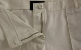 White Cotton Cropped Cargo Pants
