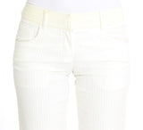 White Striped Straight Fit Pants