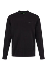 Black Cotton Logo Details Sweatshirt
