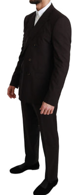 Brown Wool MARTINI Double Breasted 2 Psc Suit