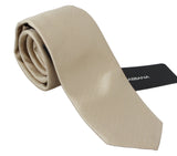 Solid Light Brown 100% Silk Classic Wide Necktie