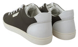 White Green Leather Low Top Sneakers Shoes