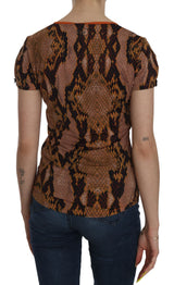 Snake Skin Print Short Sleeve Top T-shirt