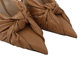 Caramel Brown Leather Annabell 85  Pumps