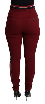 Red DG Star Striped Skinny Cotton Pant