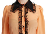 Yellow Silk Sequin Lace Blouse Shirt