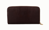 Bordeaux Leather Zip Around Continental Wallet