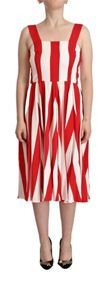 White Red Stretch Shift A-line Gown Dress