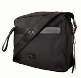 Black Gray Denim Leather Shoulder Borse School Travel Bag