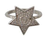 Silver Womens Clear CZ Star 925 Ring