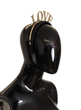 Black Brass Gold Love Diadem One Size Tiara Headband