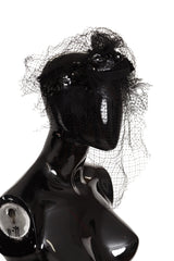 Black Sequined Fascinator Hairband Diadem
