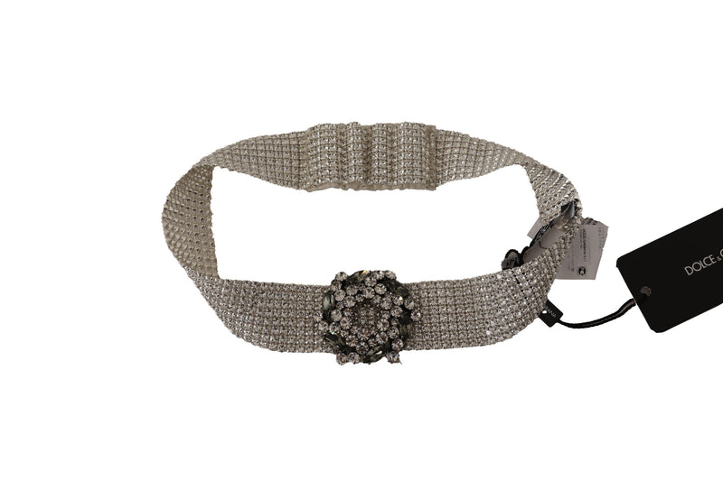 Silver Brass Crystal Beaded Embellished Diadem Headband