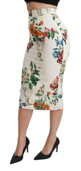 Multicolor Silk Stretch Flower Vase Skirt