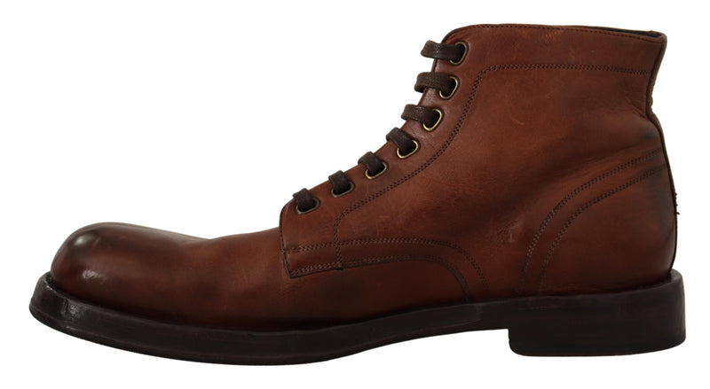 Brown Leather Lace Up Mens Boots