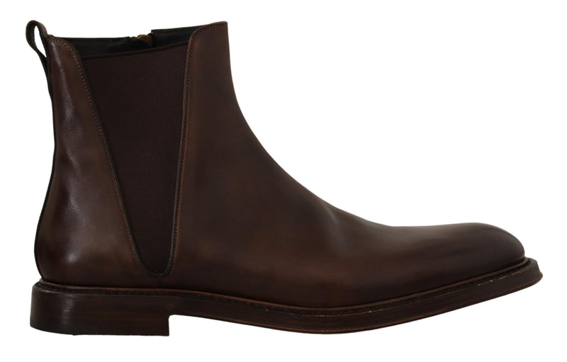 Brown Leather Chelsea Mens Boots