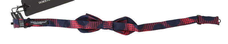 Red Checkered 100% Silk Adjustable Men Neck Bow Tie
