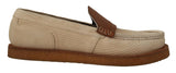 White Brown Fox Moccasins Loafers Shoes