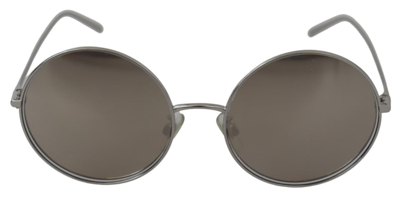 Silver Plated Round Gray Le nses Women Sunglasses