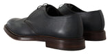 Blue Leather Derby Formal Shoes