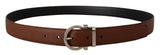 Radica Brown and Black Calf Leather Reversible Belt