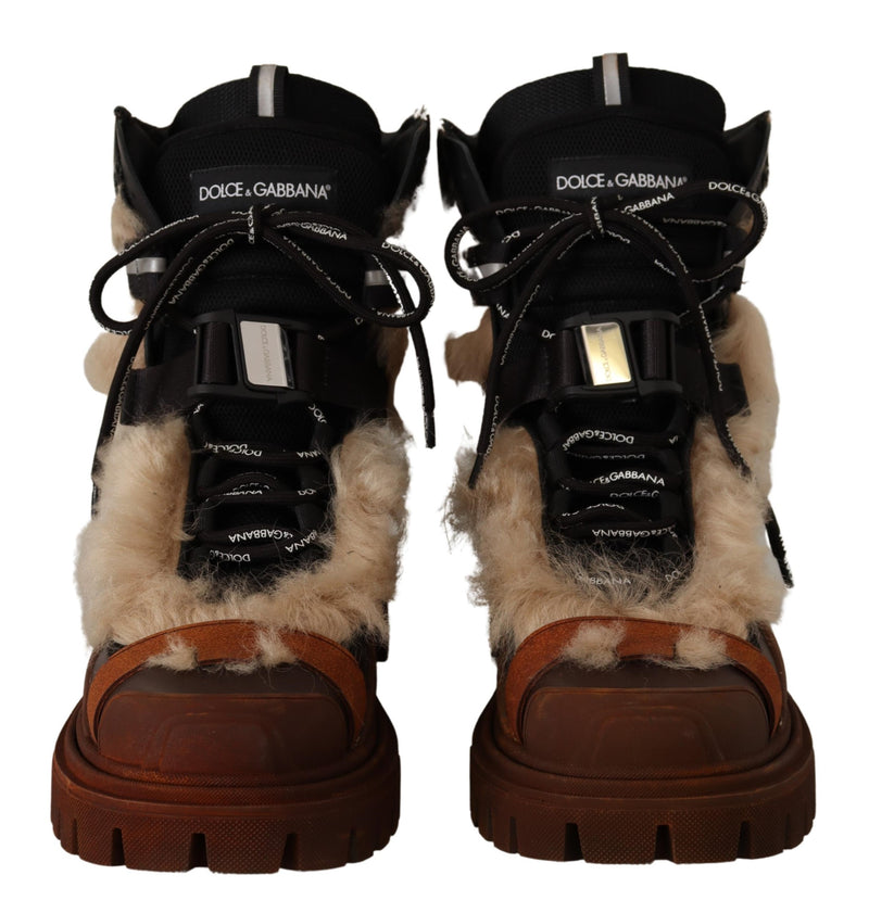 Boots Winter Shearling Leather Rubber Shoes