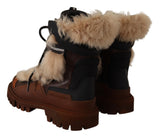 Boots Winter Shearling Leather Rubber Shoes