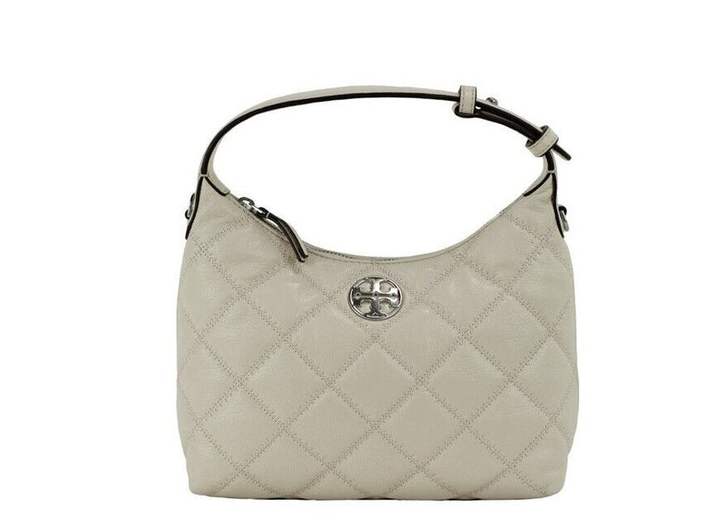 Willa Mini New Cream Quilted Leather Hobo Shoulder Handbag