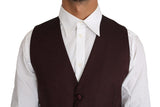 Purple Pattern Wool Silk Waistcoat Vest