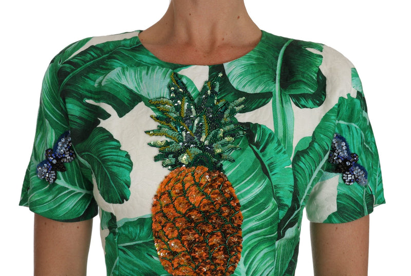 A-Line Banana Leaf Pineapple Crystal Dress - Avaz Shop