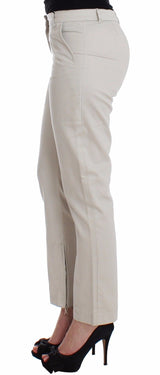Beige Dress Pants Slim Skinny Leg Cotton - Avaz Shop