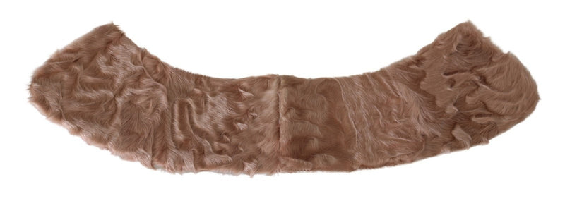 Beige Fur Shoulder Collar Wrap Lambskin Scarf - Avaz Shop