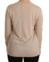 Beige Lace Long Sleeve Top Cashmere Blouse - Avaz Shop