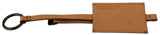 Beige Leather Branded Logo Keyring Keychain - Avaz Shop