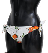 Bikini Bottom White Orange Print Swimsuit Beachwear - Avaz Shop