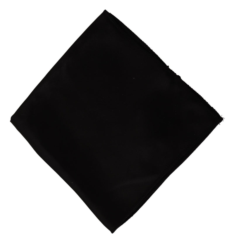 Black 100% Silk Square Handkerchief Scarf - Avaz Shop