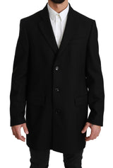 Black 100% Wool Jacket Coat Blazer - Avaz Shop