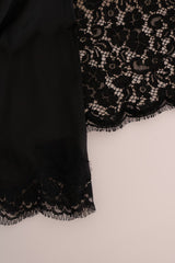 Black A-line Taormina Lace Crystal Dress - Avaz Shop