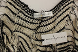 Black Chainette Knit Striped Assymetrical Dress - Avaz Shop