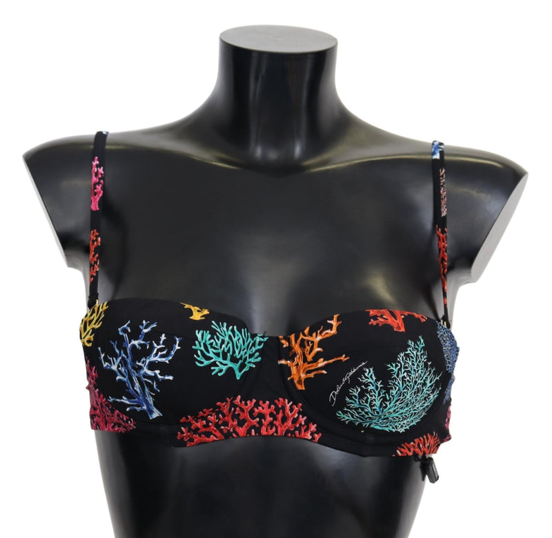 Black Corals Print Swimsuit Beachwear Bikini Tops - Avaz Shop