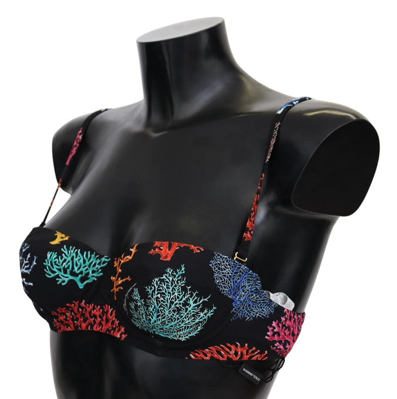 Black Corals Print Swimsuit Beachwear Bikini Tops - Avaz Shop