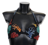 Black Corals Print Women Beachwear Bikini Tops - Avaz Shop