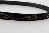 Black Cotton Royal Bee Embroidery Belt - Avaz Shop