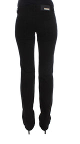 Black Cotton Slim Fit Bootcut Jeans - Avaz Shop