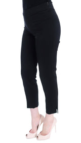 Black Cotton Stretch Capri Dress Pants - Avaz Shop