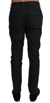 Black Cotton Stretch Formal Trousers Pants - Avaz Shop