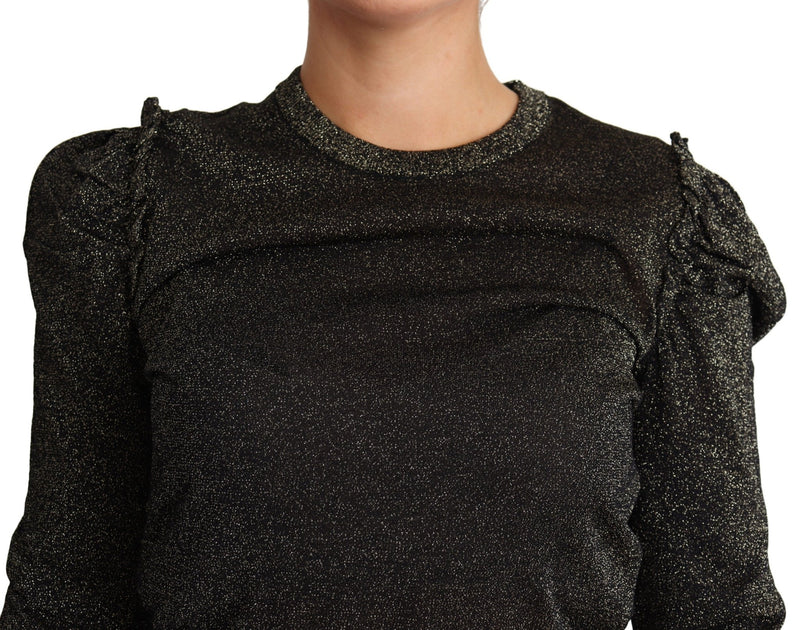 Black Gold Cropped Women Pullover Sweater - Avaz Shop