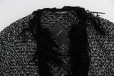 Black Gray Long Cape Cardigan Sweater - Avaz Shop