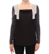 Black Gray Longsleeve Pullover Sweater - Avaz Shop