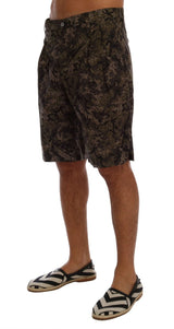 Black Green Cotton Military Pattern Shorts - Avaz Shop
